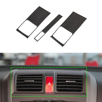 Car Styling Carbon Fiber Center Control Air Condition Vent Outlet Frame Cover Trim For Honda CRV CR-V 2007 2008 2009 2010 2011