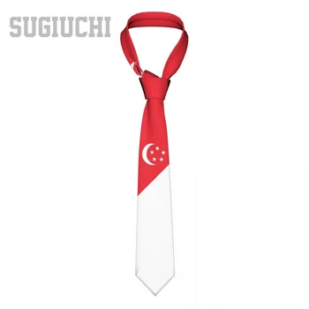 Сингапур флаг емблема мъже жени вратовръзки случайни карирана вратовръзка костюми тънък сватбено парти бизнес вратовръзка Gravatas