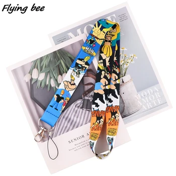 Flyingbee Смешни Силен човек Телефон Ремък Аниме Любовници Ключодържател Ремък за врата за USB държач за значка DIY висящо въже X1721