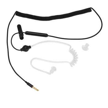 Едностранна слушалка In-Ear стерео моно слушалки за слушалки Шумоизолиращи слушалки с микрофон Spring Coil подсилен кабел