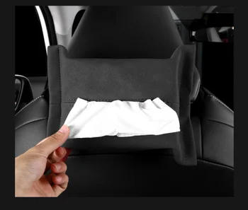 Car Tissue Box Hidden Drawout Box Bag Hanging Type Modified Accessory Artifact декоративни аксесоари за Tesla