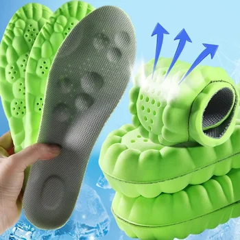 4D Спортни стелки от латекс Меки подложки за обувки с висока еластичност Масаж Дишащ дезодорант Шок абсорбция възглавница Стелка за поддръжка на арка