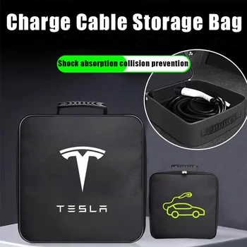 Кабелна чанта за съхранение на кабели за кола за Tesla BYD Atto3 Tang Song Qin Han Dolphin Предотвратяване на сблъсък при поглъщане на удари Авто аксесоари