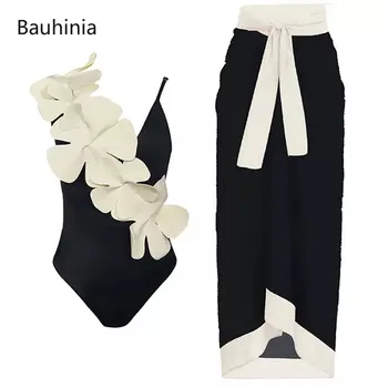 Bauhinia Нови жени Deep-V едно парче бански секси цвете Bandeau бански костюми монокини боди плаж бански костюм