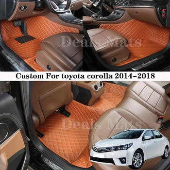 Автомобилни стелки за Toyota Corolla 2014-2018 Кожа за всички сезони Водоустойчиви килими Персонализирани аксесоари за килими