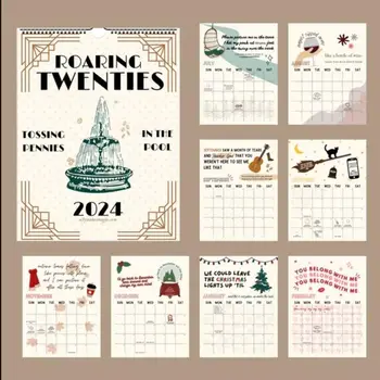 2024 Ревящ календар на двадесетте години 12 Месечен календар Планировчик Стенен календар Лесно планирайте графика си Новогодишни подаръци