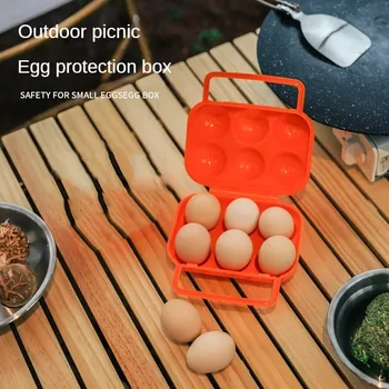 Открит 6 яйце кашон симулация яйце тава преносим къмпинг яйце защита кутия домакинство съхранение кутия капка доказателство