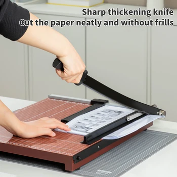 Pro A4 Тример за хартиени карти Прецизна гилотина Scrapbook Photo Cutter с дървена основа офис канцеларски инструмент за рязане на хартия