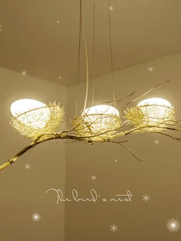 Nordic прост модерен хол лампа Bird's Nest тематичен ресторант висулка лампа творческа личност бар спалня кафене