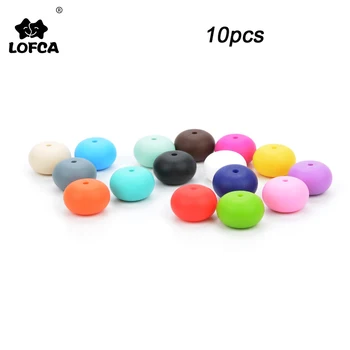 LOFCA 10pcs Abacus силиконови мъниста за никнене на зъби BPA Free Food Grade Beaded Necklace Silicone Chew Bead For Baby Silicone Teether