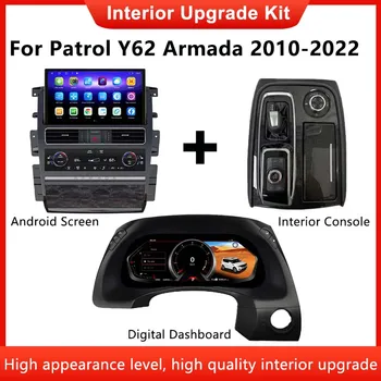 Панел за смяна на предавките Android Car Radio GPS навигация сензорен екран за Nissan Patrol Y62 Armada 2010-2022 Мултимедиен плейър Carplay