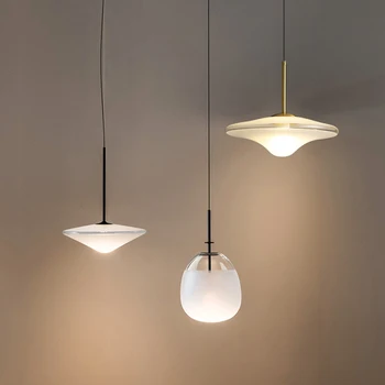 Nordic Simple модерни летящи чинии висулка светлини Led E27 стъкло висяща лампа Начало декор студио спалня нощно легло ресторант проучване