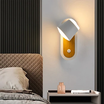 Нощна лампа Постмодерна светлина луксозна спалня топло проучване хол пътека фон стенна лампа Nordic личност LED лампа