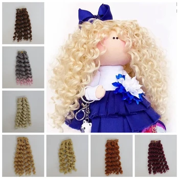 1 броя 20CM вътъци за коса за BJD / SD / Blyth кукли Къдрава коса разширения за всички кукли DIY кукла перуки коса кукла аксесоари