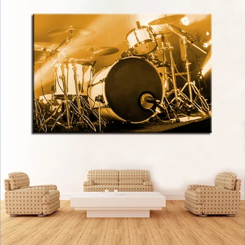 1 парчета HD печат платно изкуство музикални инструменти живопис модерен дом декорация барабан комплект плакат стена картина за спалня декор