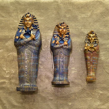 Древноегипетски пирамидни кукли Творческа древна цивилизация Мумия декорация Фараон ковчег смола модел златна маска