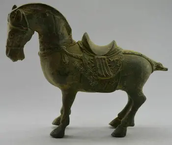 Реколта стара земя медни бронзови коне кон резбовани статуя
