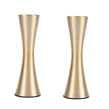 2PCS Малка ваза за цветя Модерна декоративна ваза за домашен декор, сватба или подарък (злато)