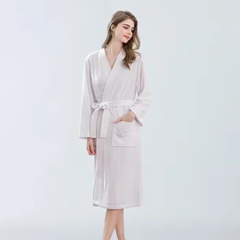 Solid Fleece Womens Bathrobe Soft And Comfortable Plush Cute Women's Dressing Nightgown Soft Comfortable Women Pajama Clothing