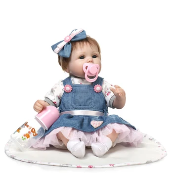 43cm Bebe Reborn Сладка кукла Същото като картина 3D кожа с ръчно вкореняване на косата Мека реалистична Bebe играчки за момичета Колекционерска кукла за изкуство