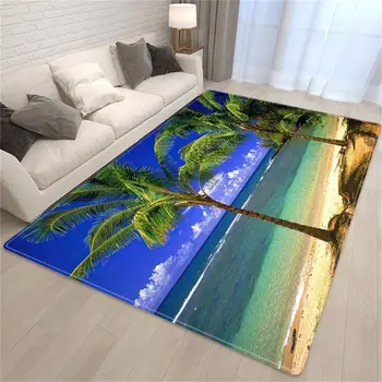 3D печат палмово дърво морски плаж килим хол диван маса килим спалня нощно шкафче килими за хранене килим килим за баня