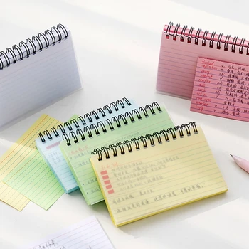 Прост стил Coil Memo Pad Хоризонтална линия Студент Creative Index Card Book Office Notepad училище канцеларски материали