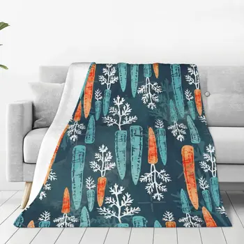 Акварел морков повторение одеяло покривка на леглото реколта пухкави меки одеяла цар размер