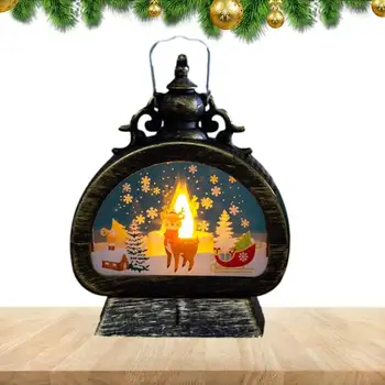 Коледа настолна лампа Коледна сцена лампа с дръжка снежинка модел реколта завеси орнамент изящни бюро лампа за вътрешен