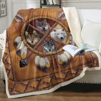 Вълците хвърлят одеяло отпечатано одеяло супер меко шерпа одеяло за диван разтегателен диван