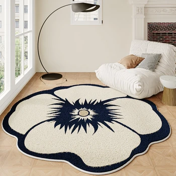 френски стил килими за хол чужденец цветя спалня декор плюшени килим дома миещи се етаж мат пухкави меки нощни килими