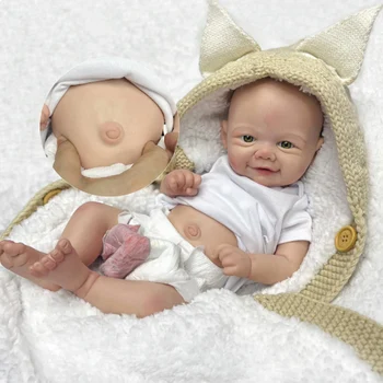 Attyi 42cm Vivienne бебе прероден момиче кукла художници боядисани цялото тяло твърди силиконови новородени кукли Коледа подаръци