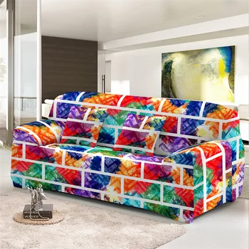 Геометричен еластичен диван за хол Loveseat фотьойл мебелен протектор Stretch Slipcover диван капак 1/2/3/4 седалки