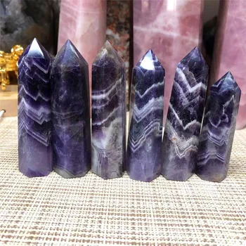 Търговия на едро ръчно издълбани кристална кула високо качество естествен мечта аметист кристал точка пръчка Рейки декорация