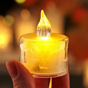 24Pcs Електронна светлина за свещи Декоративно нощно осветление Мини LED лампа за свещи Party Prop Изповед Молитвена църква