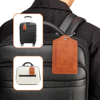 PU кожен етикет за багаж с анти загуба телени въжета Loop малки и гъвкави Unisex багаж Tag подходящ за багаж и пътни чанти