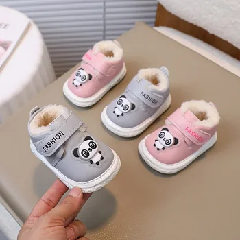 Бебешки обувки за момчета и момичета на възраст 0-1-2 години Зимните обувки се наричат плюшени и дебели памучни обувки
