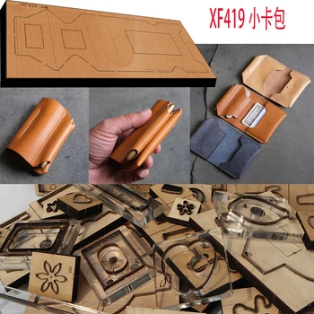 New Japan Steel Blade Wooden Die малък държач за карти Кожен занаятчийски удар Ръчен инструмент Cut Knife Mould XF419