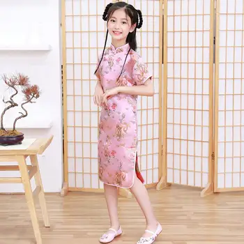 Покажи уникален чар миещи се Cheongsams ханфу стегнат феникс печат рокля за фестивал