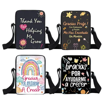 Gracias Maestra / Merci Maitresse Жени Crossbody чанти Ден на учителя дипломирането рамо чанти момичета кръст книга чанта подарък