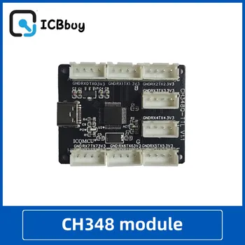 CH348 модул Тип-C 8-пътен многоканален сериен порт разширителен модул USB-TTL модул CH348Q Тип-C