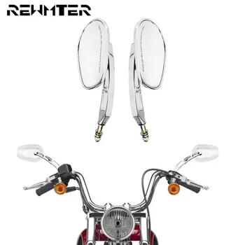 Странично огледало за задно виждане на мотоциклет 8mm хром за Harley Sportster XL 883 1200 48 72 Touring Dyna Softail Breakout Street Glide
