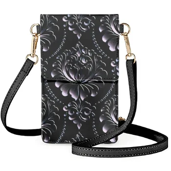 FORUDESIGNS ретро стил отпечатани мобилен телефон чанта декорация защита дами едно рамо диагонал чанта класически модел портфейл