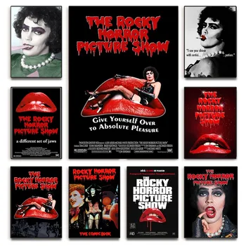 The Rocky Horror Picture Show Movie Poster 1975 Музикална комедия Филм на ужасите Платно Живопис Печат Стена Арт стая Декорация на дома