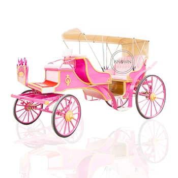 2022 Розов цвят Разглеждане на забележителности Карета Европа Кралска сватба Конска количка Луксозна изложбена количка за продажба