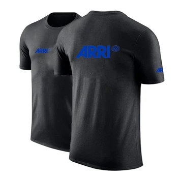 2023 Нов мъжки летен филм излъчване камера Arri печат висококачествени памук кръг къс ръкав мода случайни тениски върхове