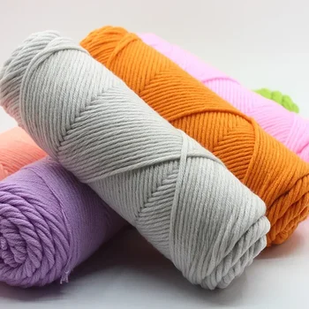 За консумативи Нишка прежда Ръчен памук Топъл 95g/Set Lanas Боядисан цвят Млечна вълна Мека мулти прежда плетене 8ply памук
