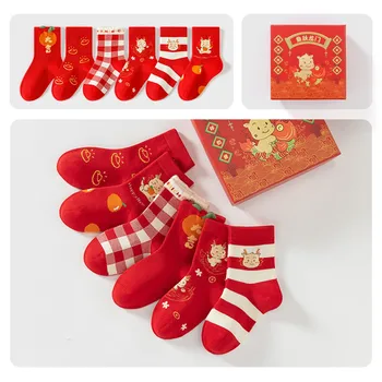 Детска Коледа Нова година Червени чорапи Бебешки памучни чорапи Подаръчен маркуч Компресионни чорапи Жени Компресия чорап за жени