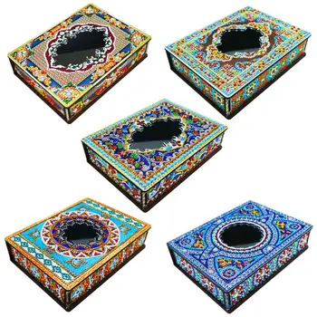 Диамантено изкуство живопис кутия за бижута Bright Diamond Art кутия за съхранение Rhinestone Desktop декор плот контейнери подарък за съпруга