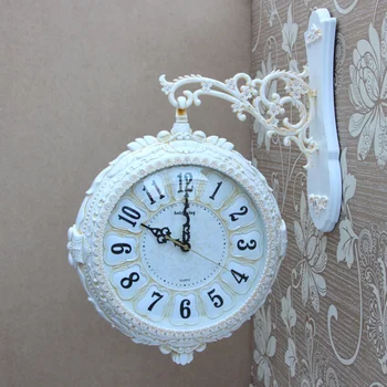 Европейски прост стенен часовник класически модерен дизайн творчески американски двустранен стая reloj de pared висящ домашен декор