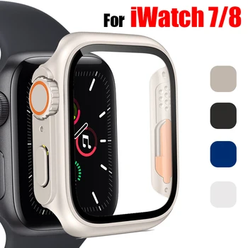 За Apple Watch 7/8 поколение Ultra 45MM Smartwatch закалено стъкло + капак интегриран екран Protetcor Anti-надраскване